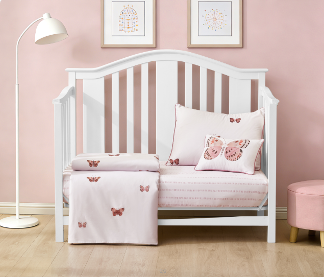 Kids Pink Butterfly Crib Set- Reg: $150