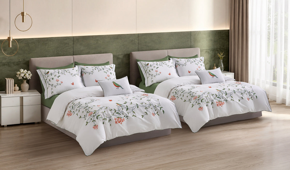 Blooming Garden- Embroidered- Iron Free